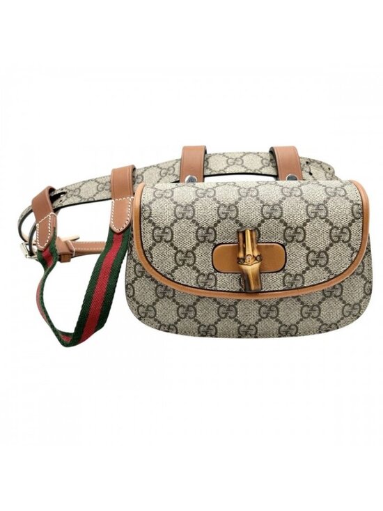 Gucci Handbags - Gucci Waist Bag Bamboo Body Pouch GG Supreme